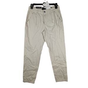 Jeans High Rise Cropped Tapered Who What Wear Cream 2‎ Ivory Casual Work Pockets